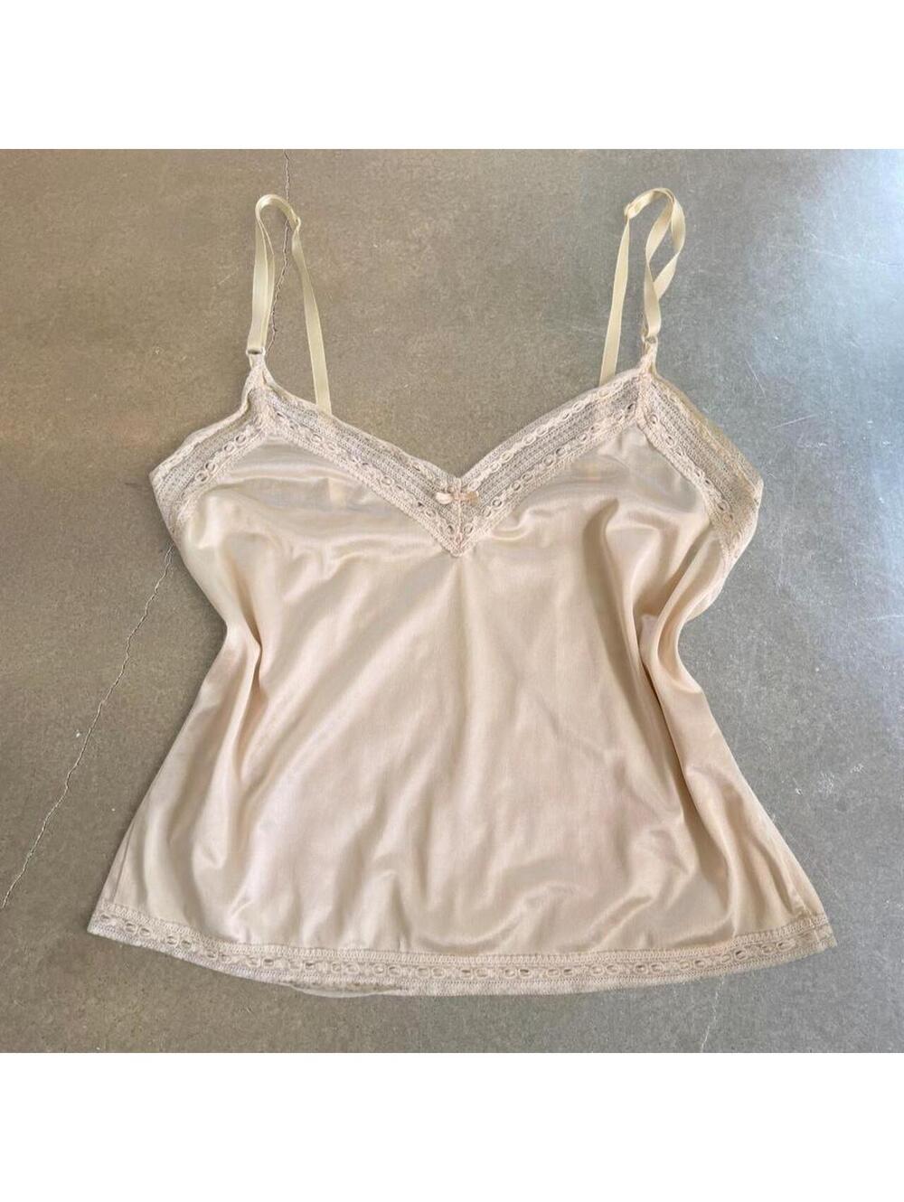 Y2K Vintage Maidenform Lace Trim slip Cami | Small